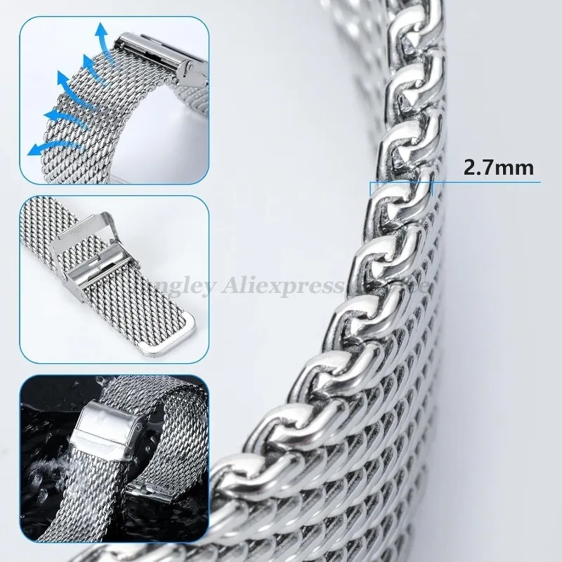1.0mm Milanese Mesh Watchband  - đánh giá và giá Stainless Mesh Band
