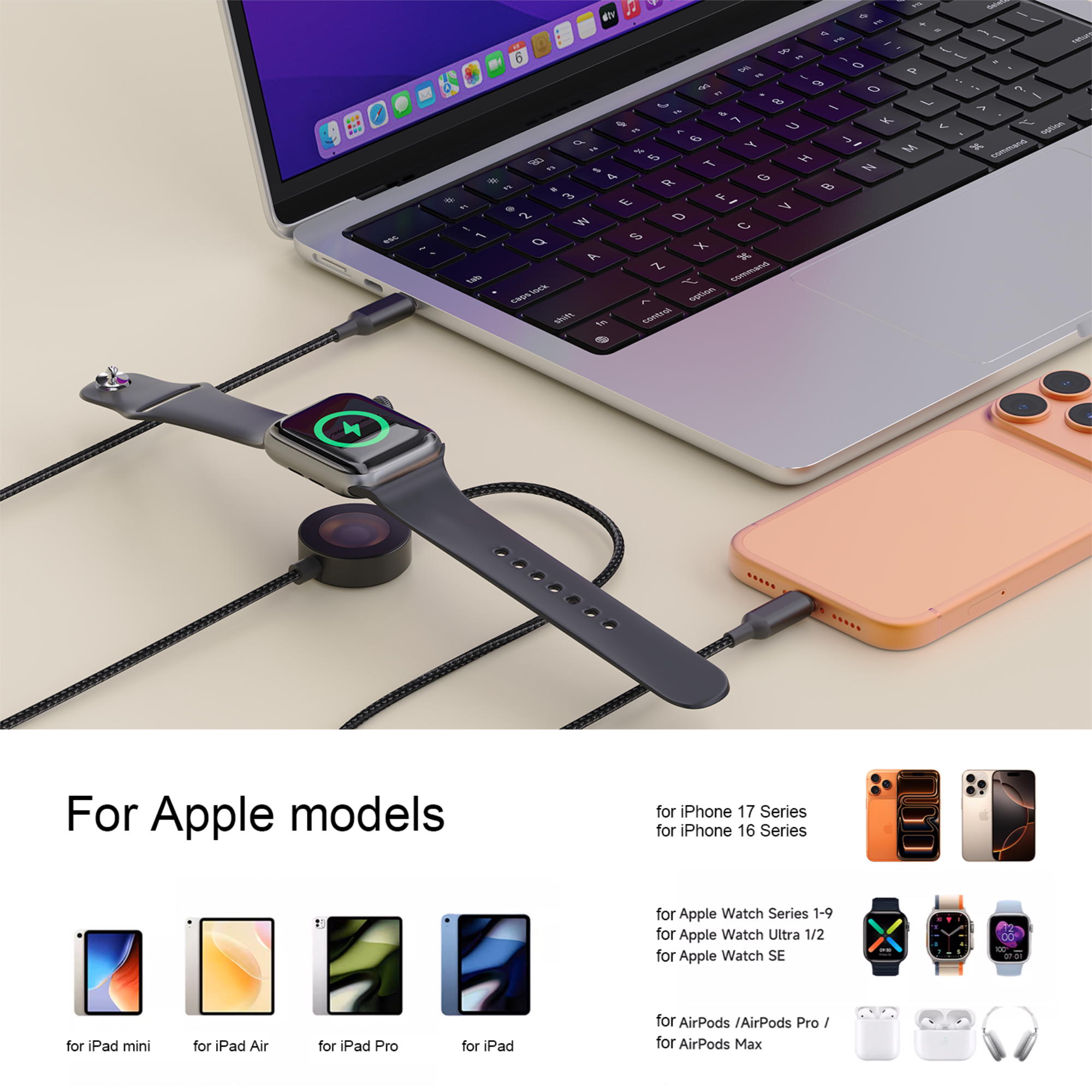 Bonola 2 in 1 Fast Watch Charg - đánh giá và giá Watch Charger Cable