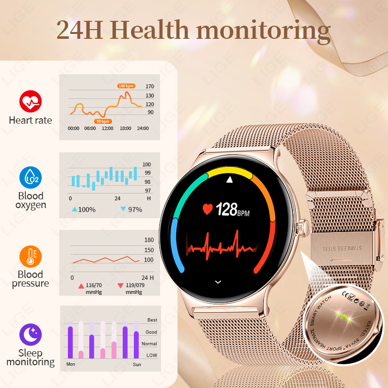 LIGE New Ultra Thin Smart Watc - đánh giá và giá Smartwatch Custom
