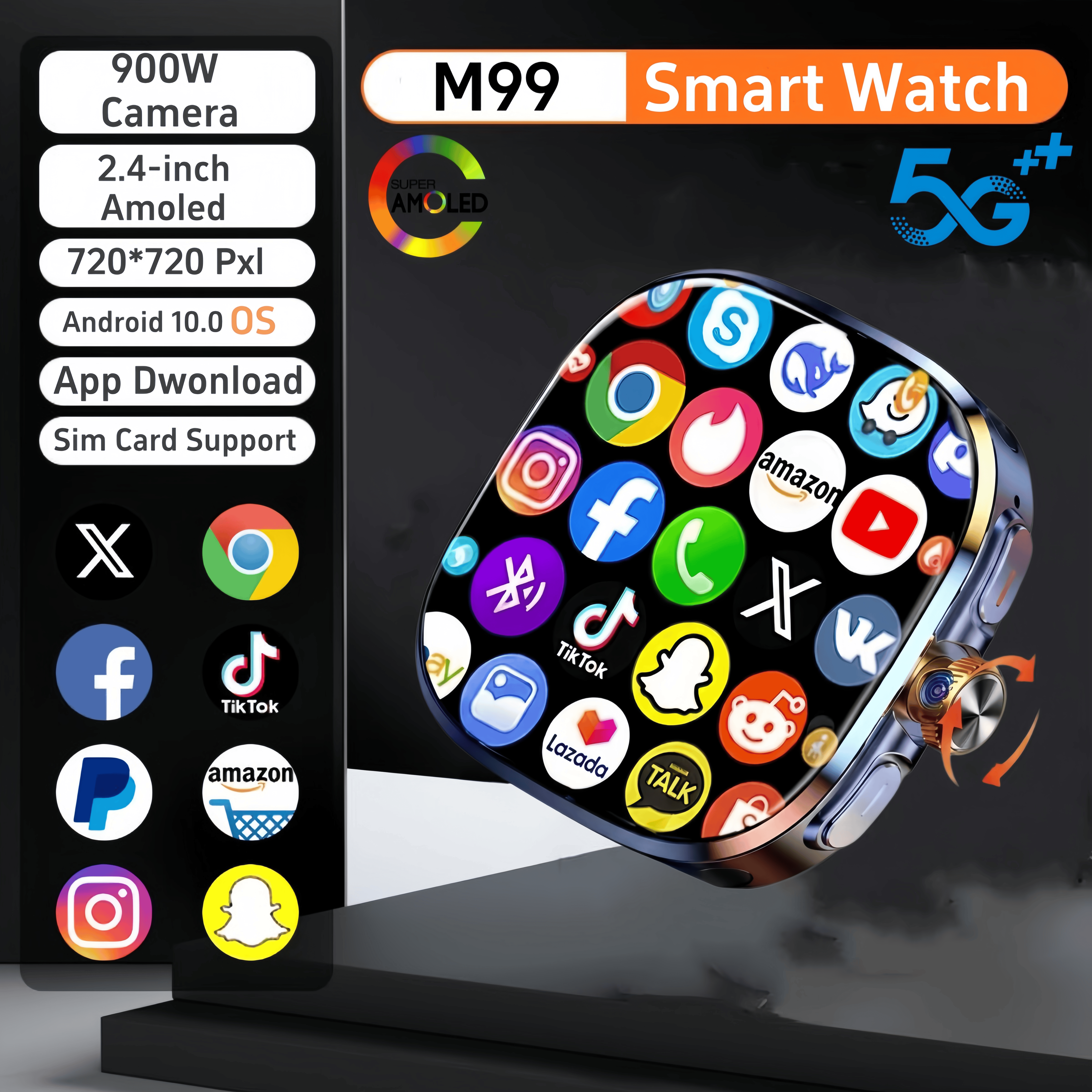 32GB+1024GB M99 Smart Watch 4G - đánh giá và giá Smartwatch Store