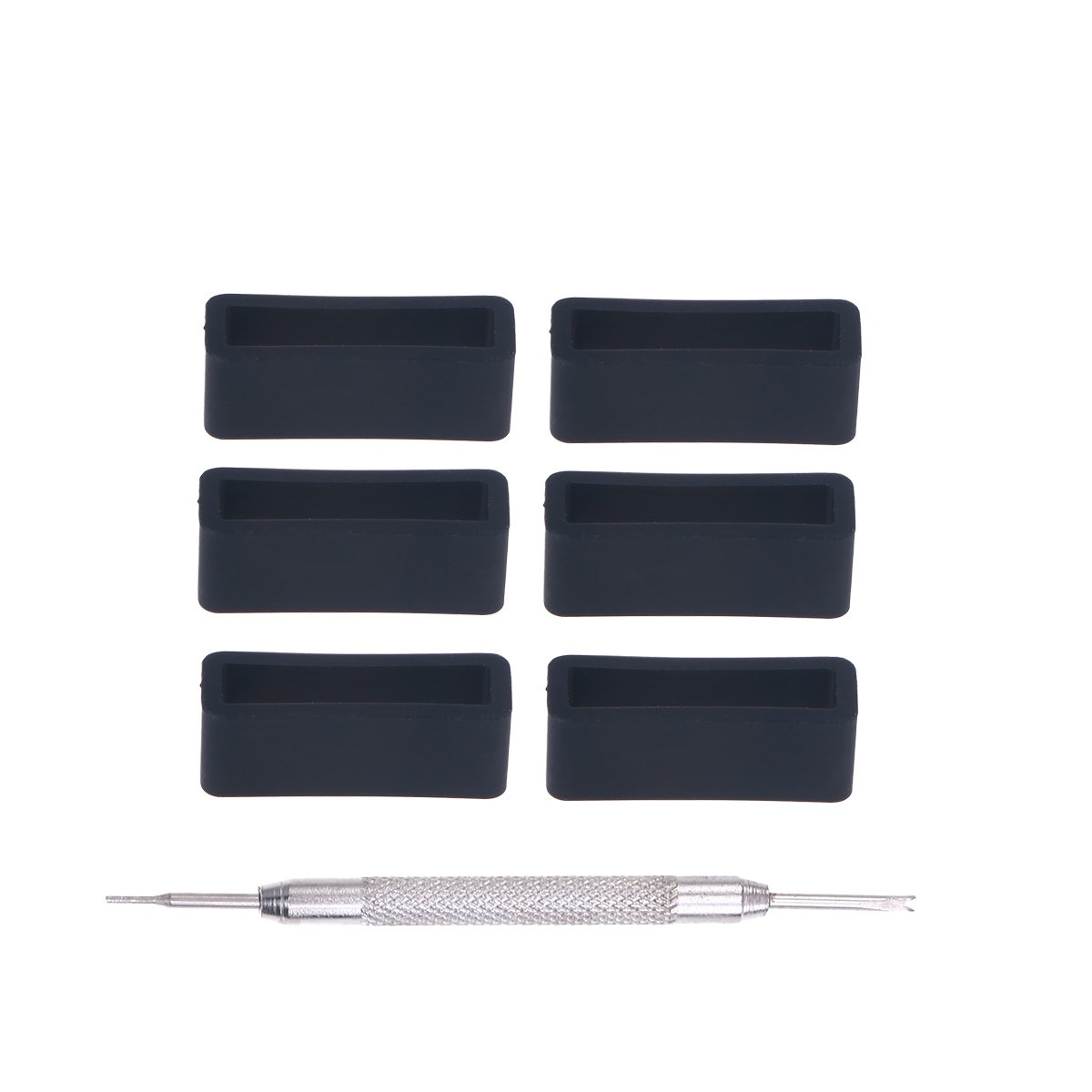 6Pcs Black Silicone Watch Band - đánh giá và giá Silicone Band Replacement