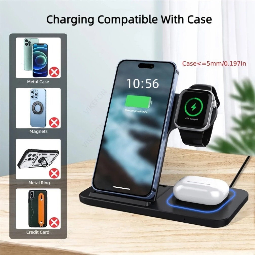 Foldable 3 in 1 Wireless Charg - đánh giá và giá Watch Charger Cable
