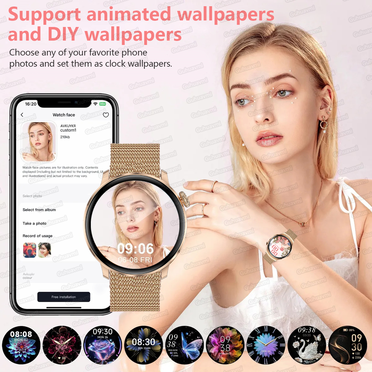 New Ultra-thin 8.9mm Lady Smar - đánh giá và giá Smartwatch Custom