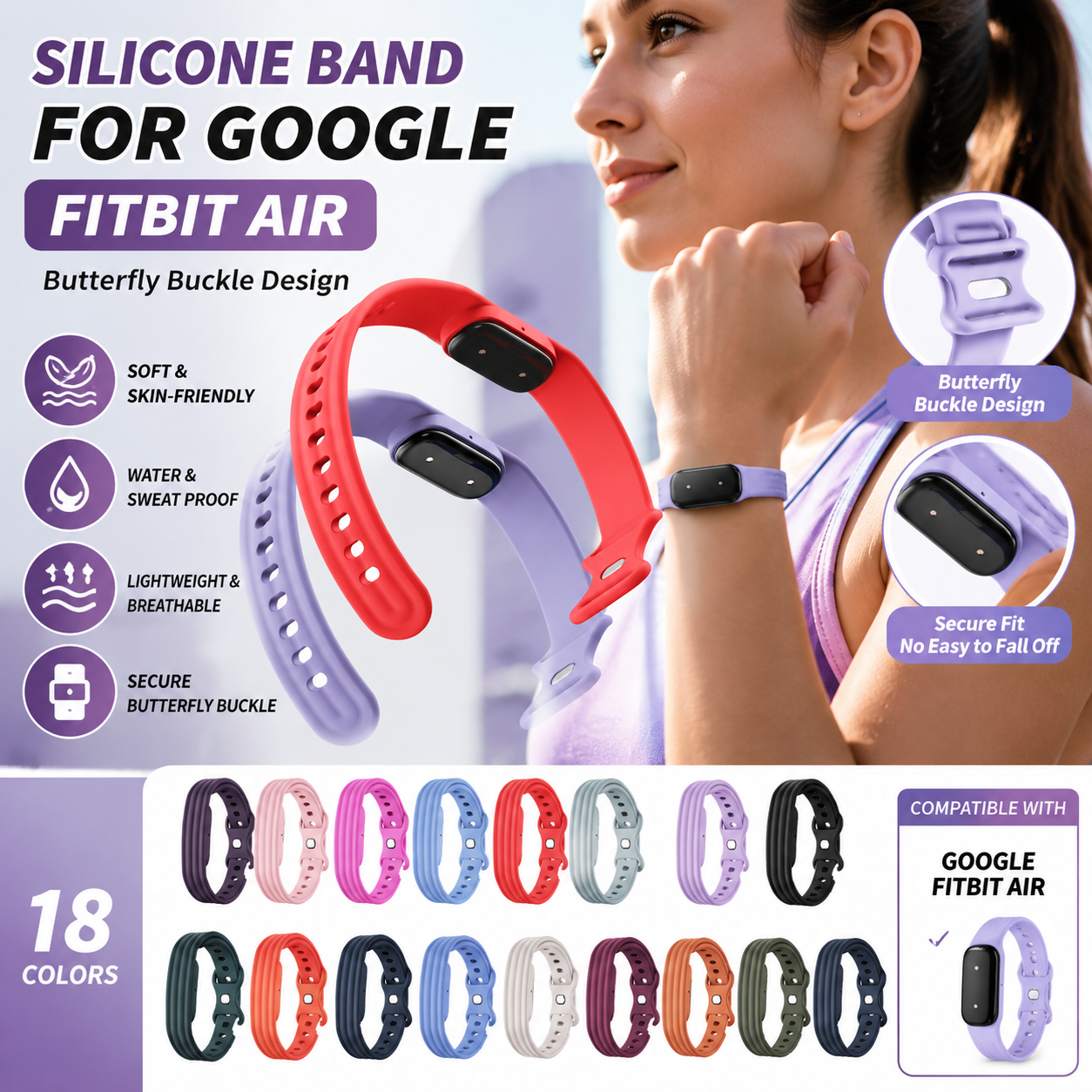 Silicone Band for Google Fitbi - đánh giá và giá Silicone Band Replacement